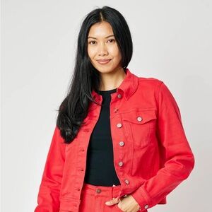 Judy Blue Partner In Crime Jacket Vibrant Red Size Medium
